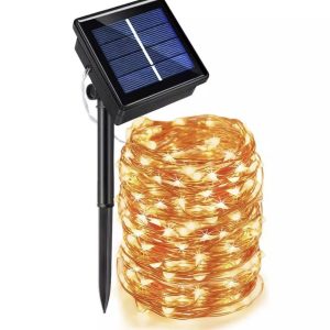 Solar Copper Wire Remote Control String Lights Households