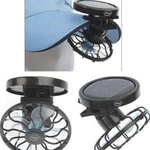 For Travel Camping Cooling Outdoor Fishing Clip-on Solar Sun Powered Fan Panel Black Cooling Cell Fan Portable Solar Fan