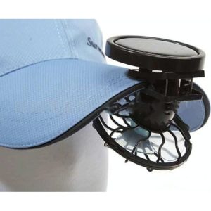 For Travel Camping Cooling Outdoor Fishing Clip-on Solar Sun Powered Fan Panel Black Cooling Cell Fan Portable Solar Fan