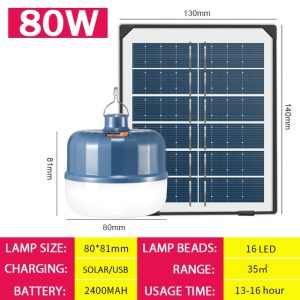 Led Solar Rechargeable Outdoor Garden Light Bulb